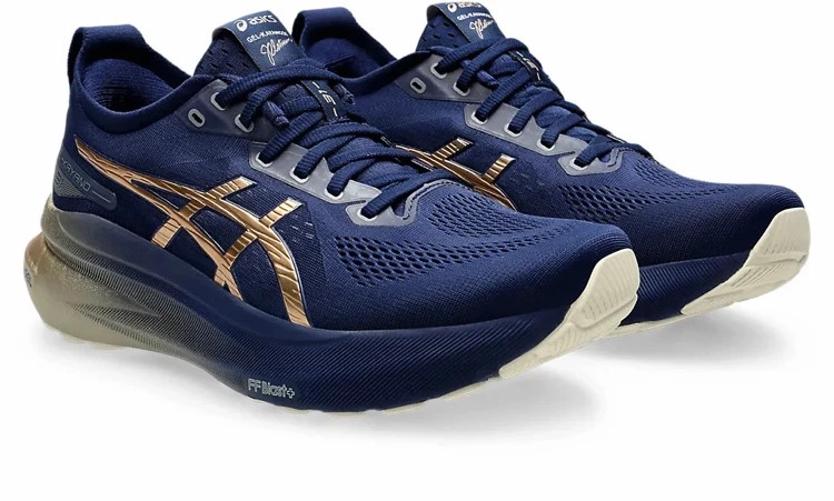 کتونی ژل کایانو 31 اسیکس آبی سرمه ای طلایی سایز ۴۰ تا ۴۵ Asics Gel Kayano 3۱