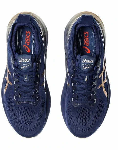 کتونی ژل کایانو 31 اسیکس آبی سرمه ای طلایی سایز ۴۰ تا ۴۵ Asics Gel Kayano 3۱