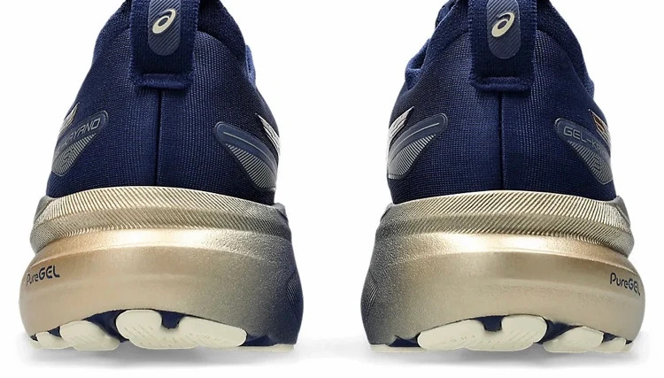 کتونی ژل کایانو 31 اسیکس آبی سرمه ای طلایی سایز ۴۰ تا ۴۵ Asics Gel Kayano 3۱