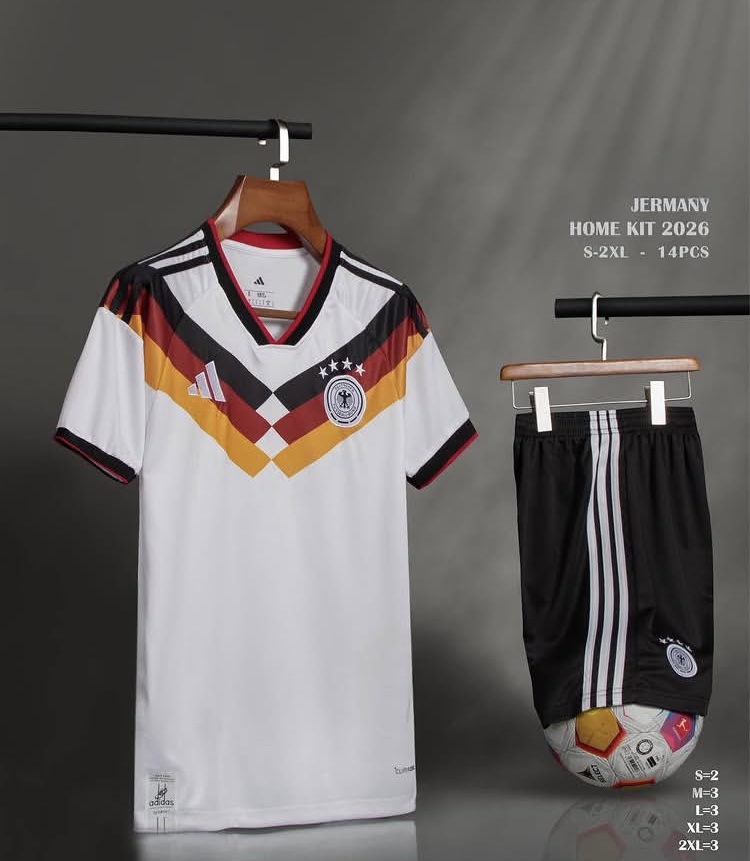 کیت فوتبالی پلیری/ هواداری آدیداس آلمان 2026 سایز S تا ADIDAS GERMANY 2026 2XL
