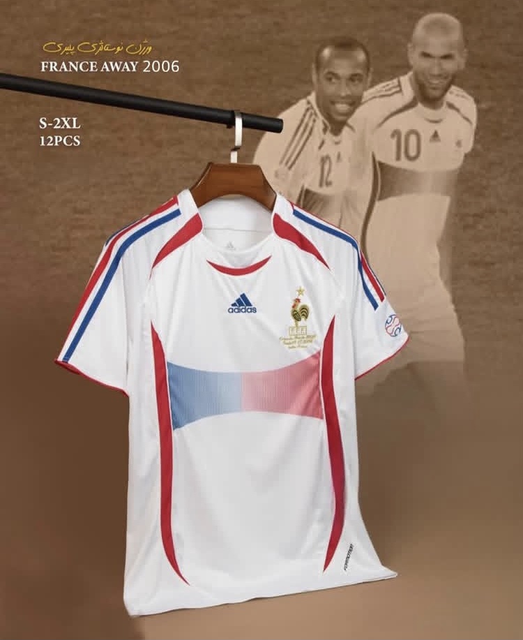 کیت فوتبالی پلیری آدیداس فرانسه 2006 سایز S تا ADIDAS FRANCE 2006 2XL