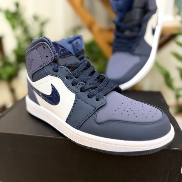 کتونی اسپرت نایک ایر جردن وان لو سرمه ای سفید بنفش سایز ۴۰ تا ۴۵ Nike Air Jordan 1 low SE