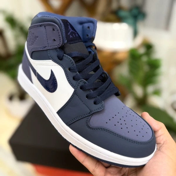 کتونی اسپرت نایک ایر جردن وان لو سرمه ای سفید بنفش سایز ۴۰ تا ۴۵ Nike Air Jordan 1 low SE