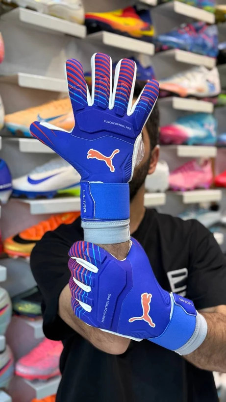 دستکش دروازه بانی پوما اولترا آبی کاربنی سایز ۷ تا ۱۰ Puma