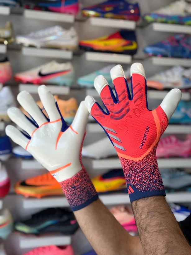 دستکش گلری (دروازه بانی) پردیتور آدیداس سرخابی سرمه ای سایز ۷ تا ۱۰ Adidas Predator