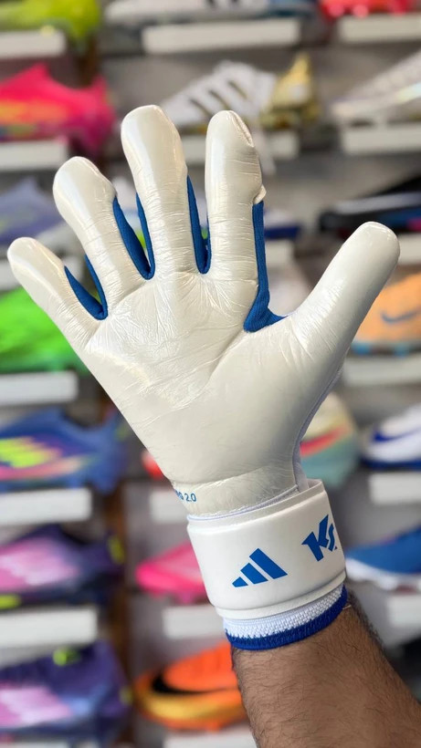 دستکش گلری (دروازه بانی) پردیتور آدیداس آبی سفید سایز ۷ تا ۱۰ Adidas Predator