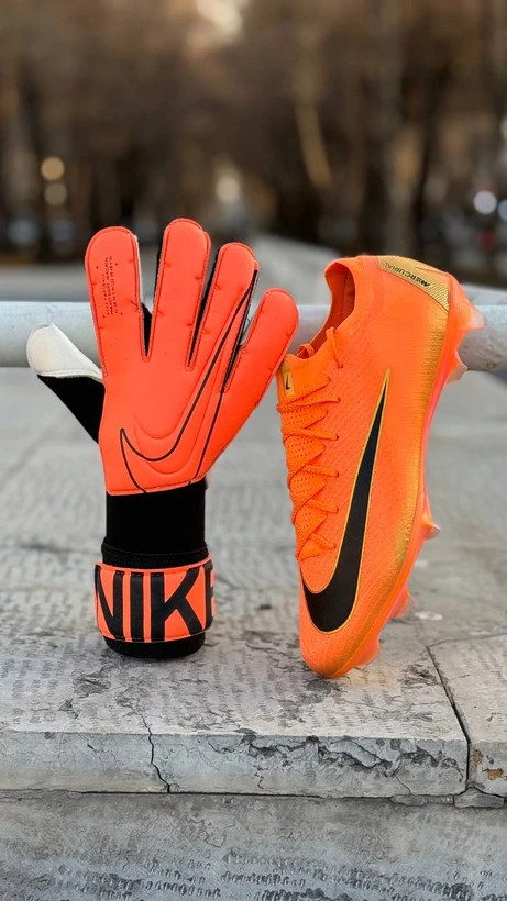 دستکش گلری (دروازه بانی) نایک نارنجی مشکی سایز ۷ تا ۱۰ Nike