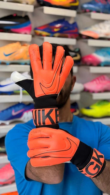 دستکش گلری (دروازه بانی) نایک نارنجی مشکی سایز ۷ تا ۱۰ Nike