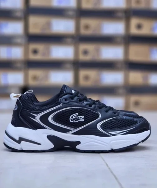 کتونی لاگوست رانینگ  استورم 96 مشکی سفید سایز 40 تا 45  LACOSTE Storm 96