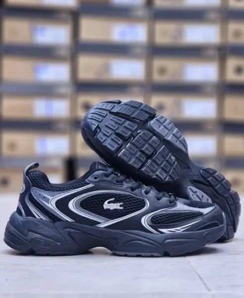 کتونی لاگوست رانینگ  استورم 96 تمام مشکی سایز 40 تا 45  LACOSTE Storm 96
