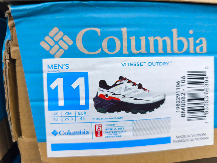 کتونی تراکینگ و تریل گورتکس کلمبیا سایز ۴۰ الی ۴۵ سفید آبی نارنجی COLUMBIA OUTDRY