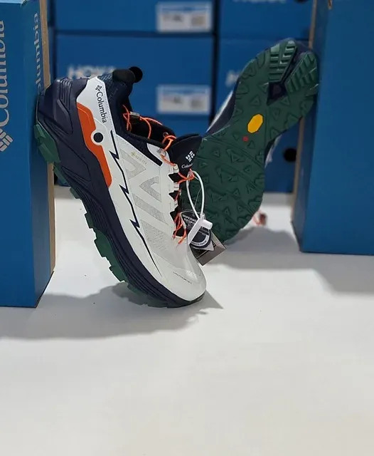 کتونی تراکینگ و تریل گورتکس کلمبیا سایز ۴۰ الی ۴۵ سفید آبی نارنجی COLUMBIA OUTDRY